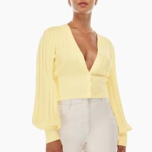 Aritzia butter yellow cardigan